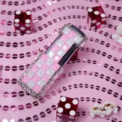 Burning Love Fancy Flame Lighter- Pink/white Checker Lighters