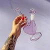 Burning Love Heart Water Pipe- Pink