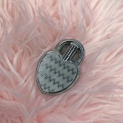 Burning Love Heart Lock Lighter- Silver