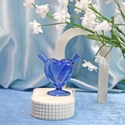 Burning Love Joint Accessories Mini Heart Bubbler- Blue