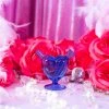 Burning Love Joint Accessories Mini Heart Bubbler- Blue