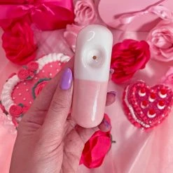 Burning Love Chill Pill Pipe- Light Pink Pipes