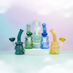 Burning Love Diamond In The Rough Water Pipe- Amber Bongs