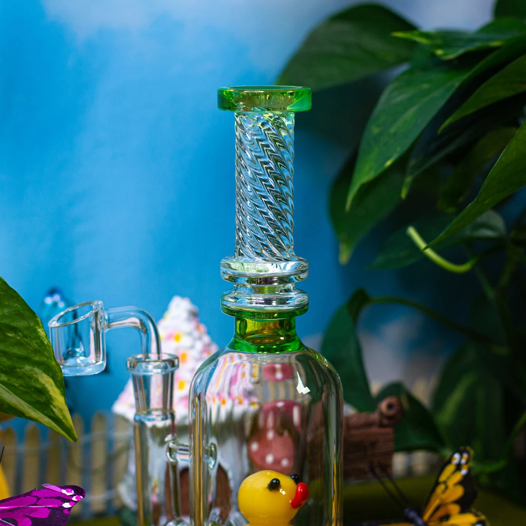 Shop Burning Love Duckie Water Pipe/Rig- Green Bongs Shop Burning Love Duckie Water Pipe/Rig- Green Bongs