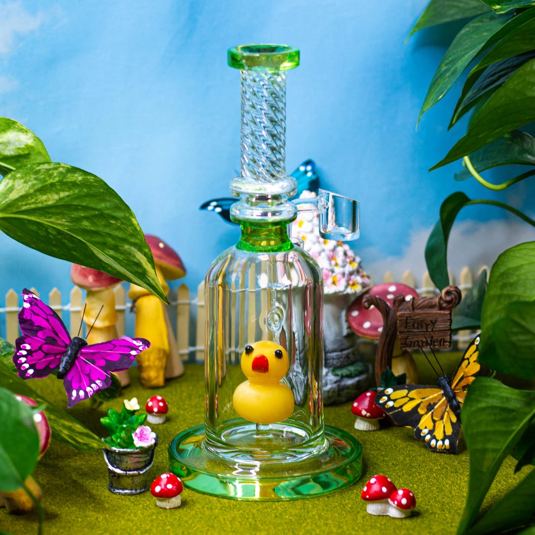Shop Burning Love Duckie Water Pipe/Rig- Green Bongs Shop Burning Love Duckie Water Pipe/Rig- Green Bongs