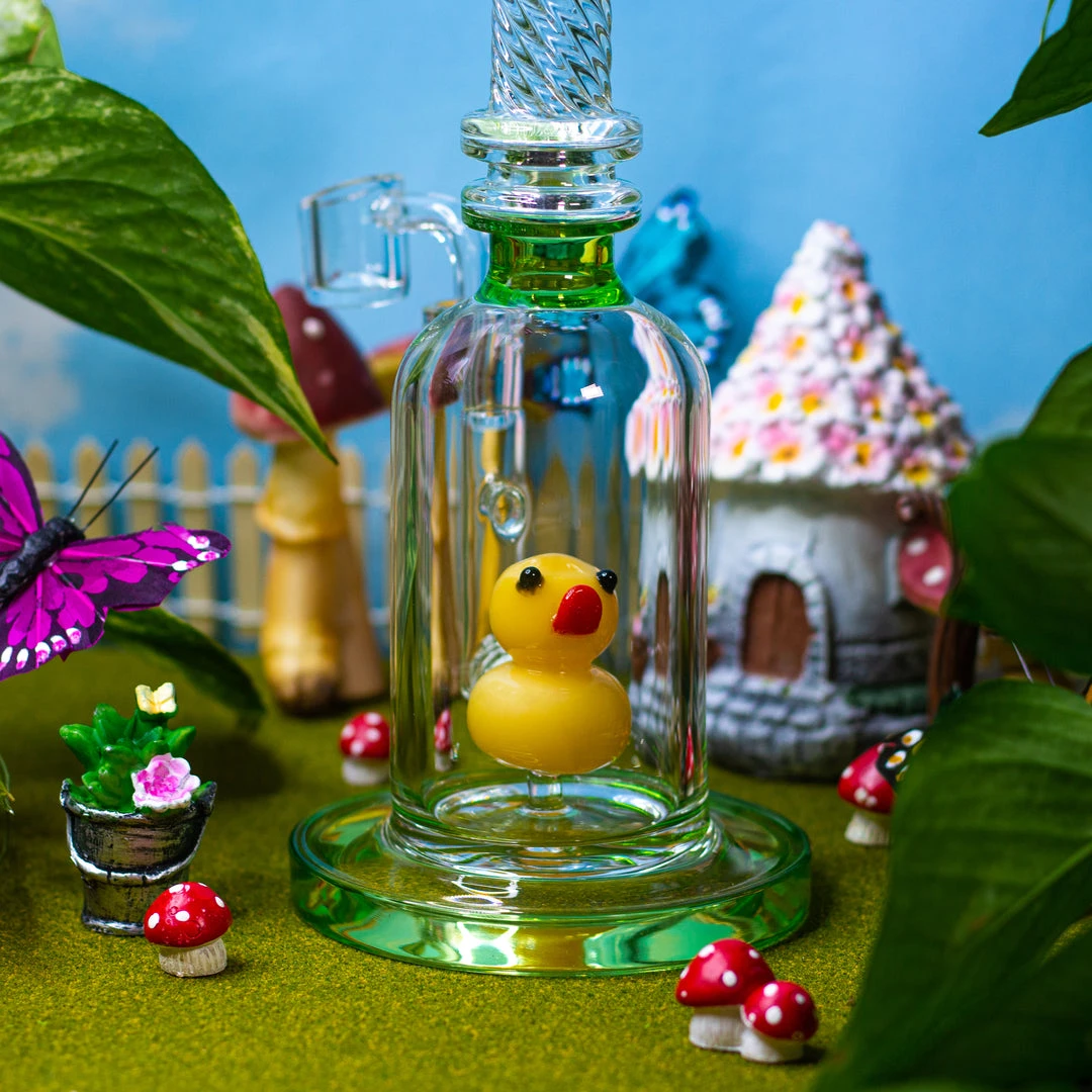 Shop Burning Love Duckie Water Pipe/Rig- Green Bongs Shop Burning Love Duckie Water Pipe/Rig- Green Bongs