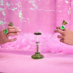 Burning Love Lovebirds Water Pipe- Green Bongs 11 Burning Love Lovebirds Water Pipe- Green Bongs