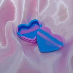 Burning Love Heart Silicone Container- Tie Dye
