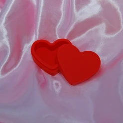 Burning Love Heart Silicone Container- Red