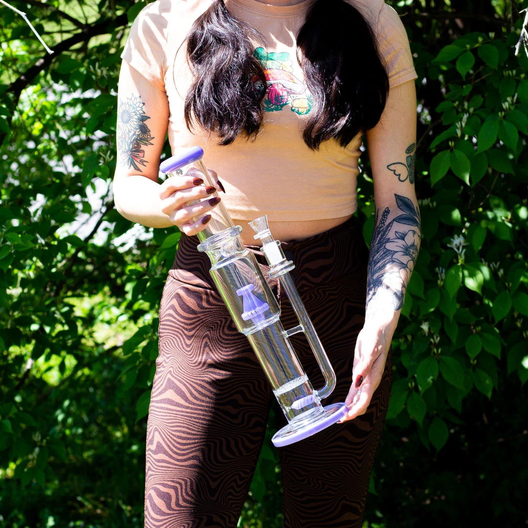 Burning Love 16.5" Heavy Hitter Bong- Lavender 4 Burning Love 16.5" Heavy Hitter Bong- Lavender