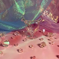 Burning Love Mini Heart Bubbler- Iridescent