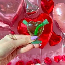 Burning Love Mini Heart Bubbler- Jade