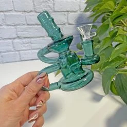 Burning Love Bongs Little Gem Recycler- Teal