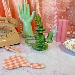 Burning Love Bongs Little Gem Recycler- Green