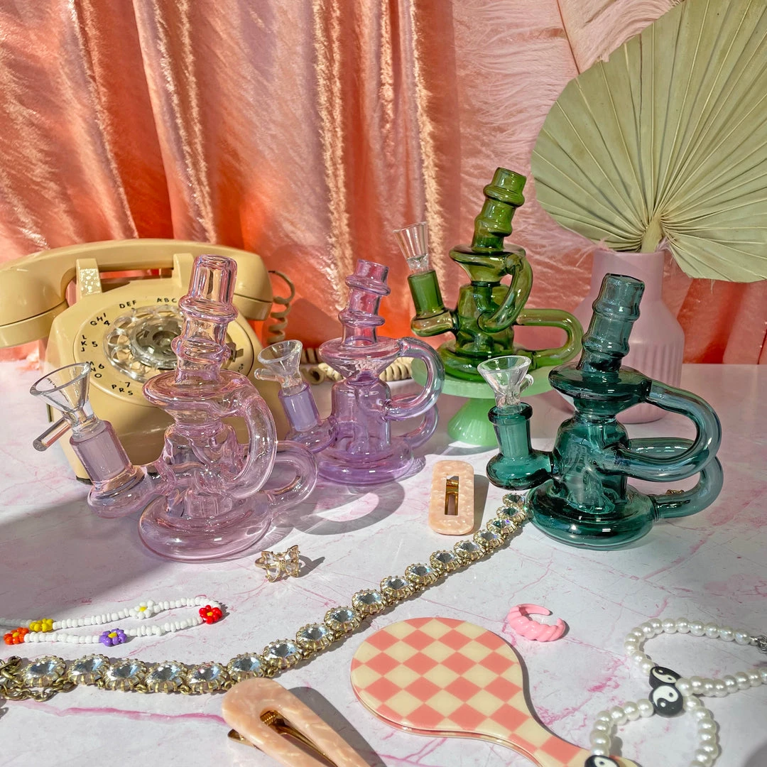 Burning Love Bongs Little Gem Recycler- Lavender 9 Burning Love Bongs Little Gem Recycler- Lavender