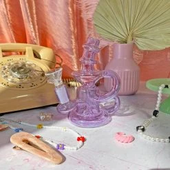 Burning Love Bongs Little Gem Recycler- Lavender 17 Burning Love Bongs Little Gem Recycler- Lavender