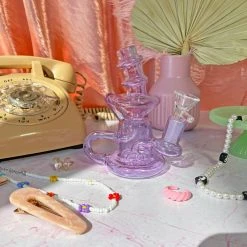 Burning Love Bongs Little Gem Recycler- Lavender