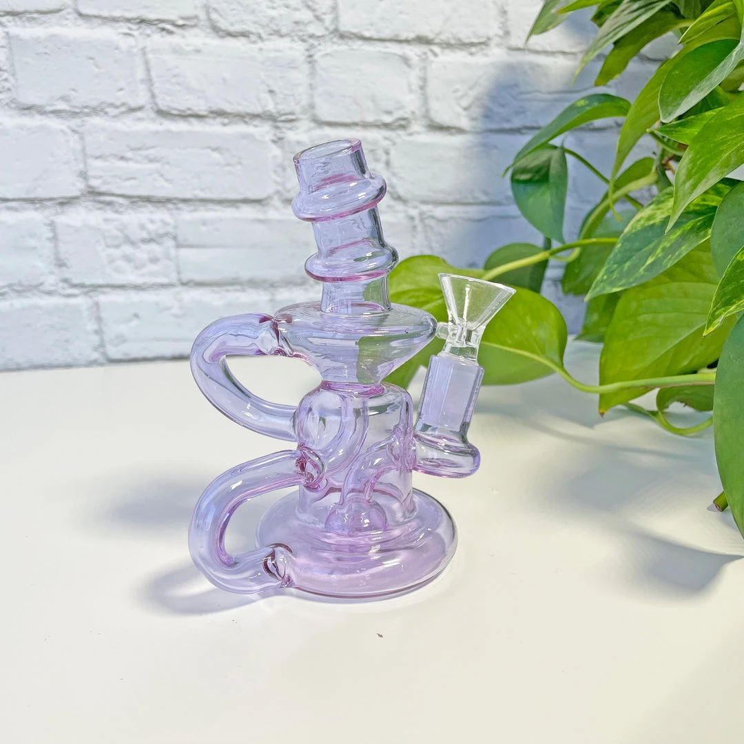 Burning Love Bongs Little Gem Recycler- Lavender 5 Burning Love Bongs Little Gem Recycler- Lavender