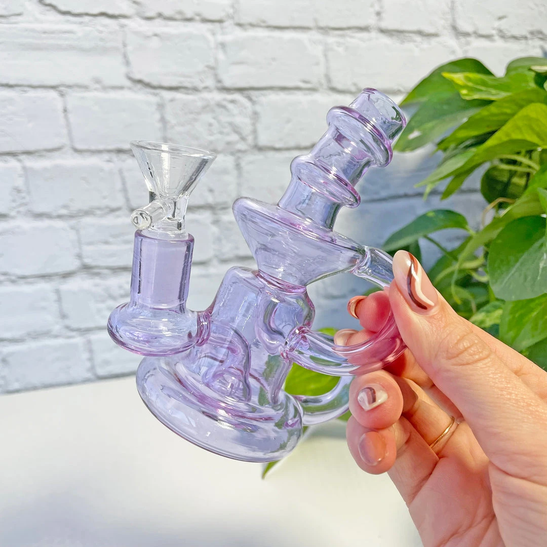 Burning Love Bongs Little Gem Recycler- Lavender 6 Burning Love Bongs Little Gem Recycler- Lavender