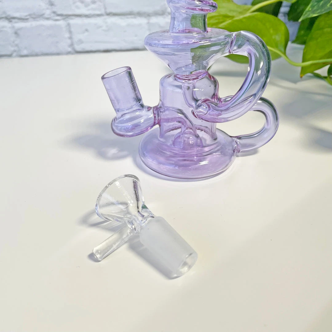 Burning Love Bongs Little Gem Recycler- Lavender 7 Burning Love Bongs Little Gem Recycler- Lavender