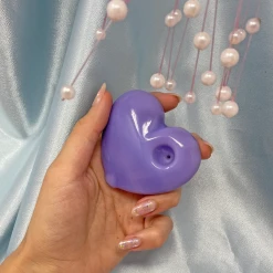 Burning Love Party Heart Pipe- Lavender Pipes
