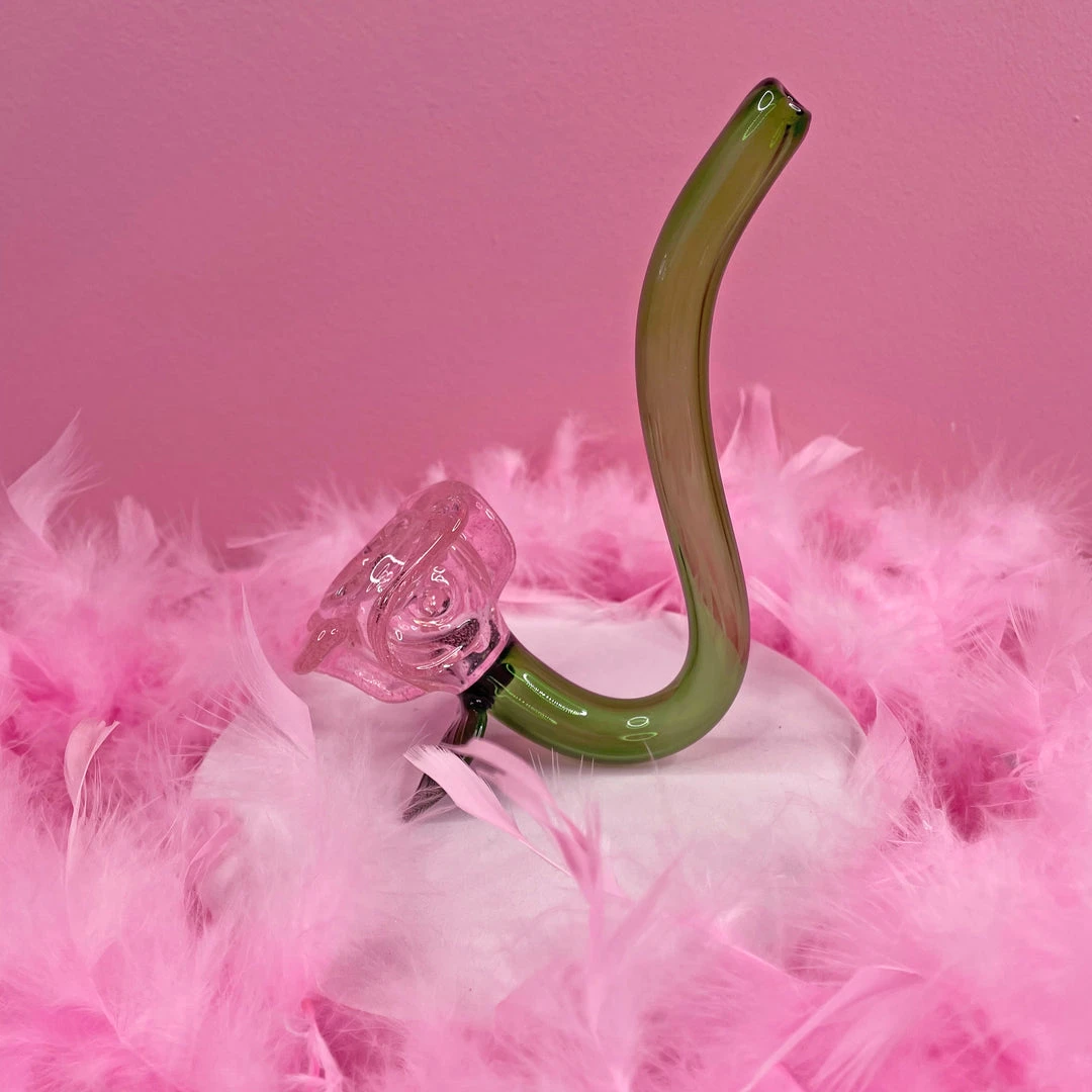 Burning Love Large Pink Rose Pipe 5 Burning Love Large Pink Rose Pipe