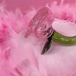 Burning Love Large Pink Rose Pipe 19 Burning Love Large Pink Rose Pipe