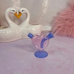 Burning Love Mini Heart Bubbler- Pink And Purple