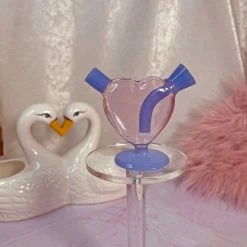 Burning Love Mini Heart Bubbler- Pink And Purple