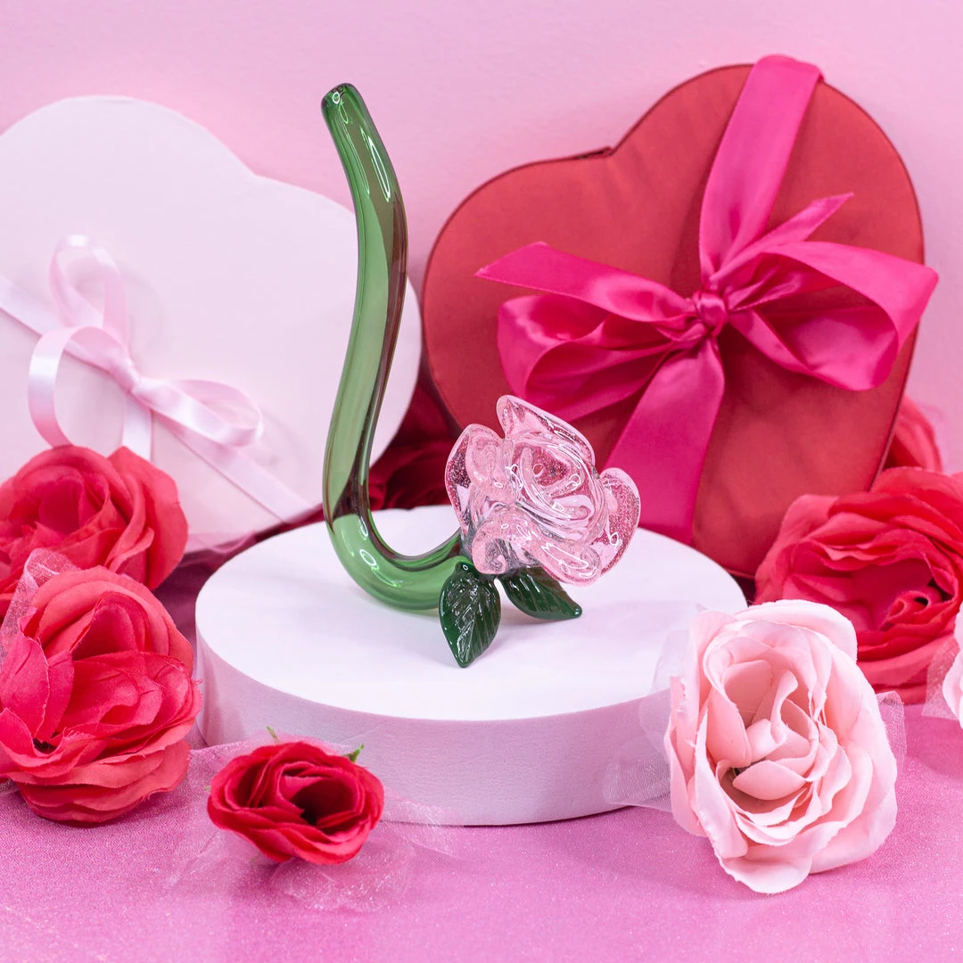 Burning Love Large Pink Rose Pipe 13 Burning Love Large Pink Rose Pipe