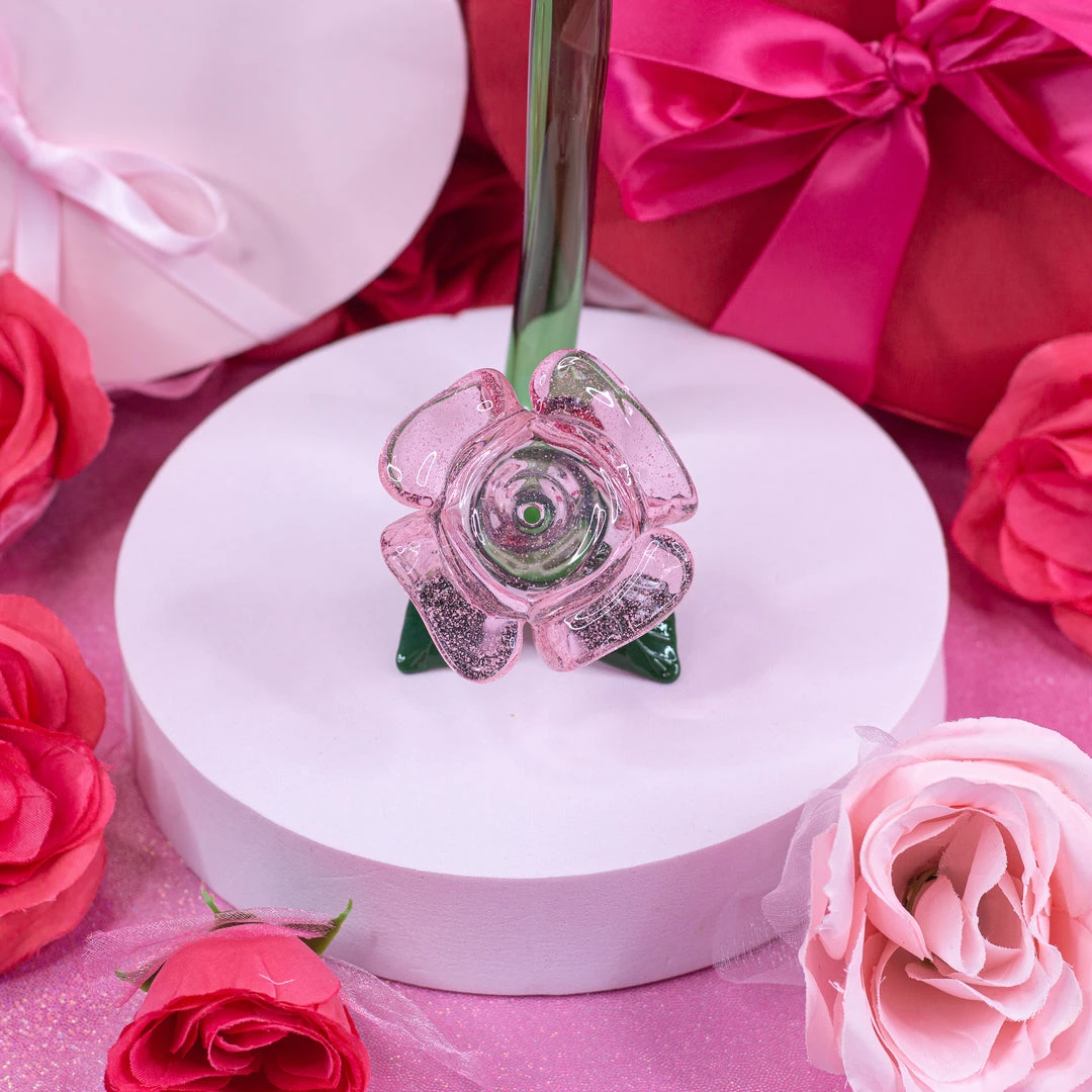 Burning Love Large Pink Rose Pipe 15 Burning Love Large Pink Rose Pipe