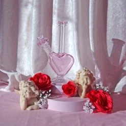 Burning Love Heart Water Pipe- Pink