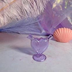 Burning Love Joint Accessories Mini Heart Bubbler- Lavender