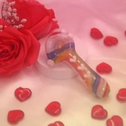 Burning Love Pipes Rainbow Heart Spoon Pipe