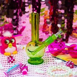 Burning Love Bongs Smiley Mini Bong- Slime Green