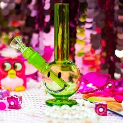 Burning Love Bongs Smiley Mini Bong- Slime Green