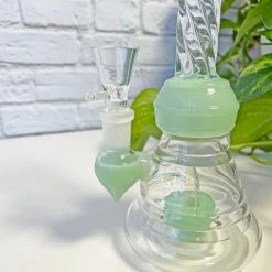Burning Love Twirl Water Pipe- Jade Green Bongs