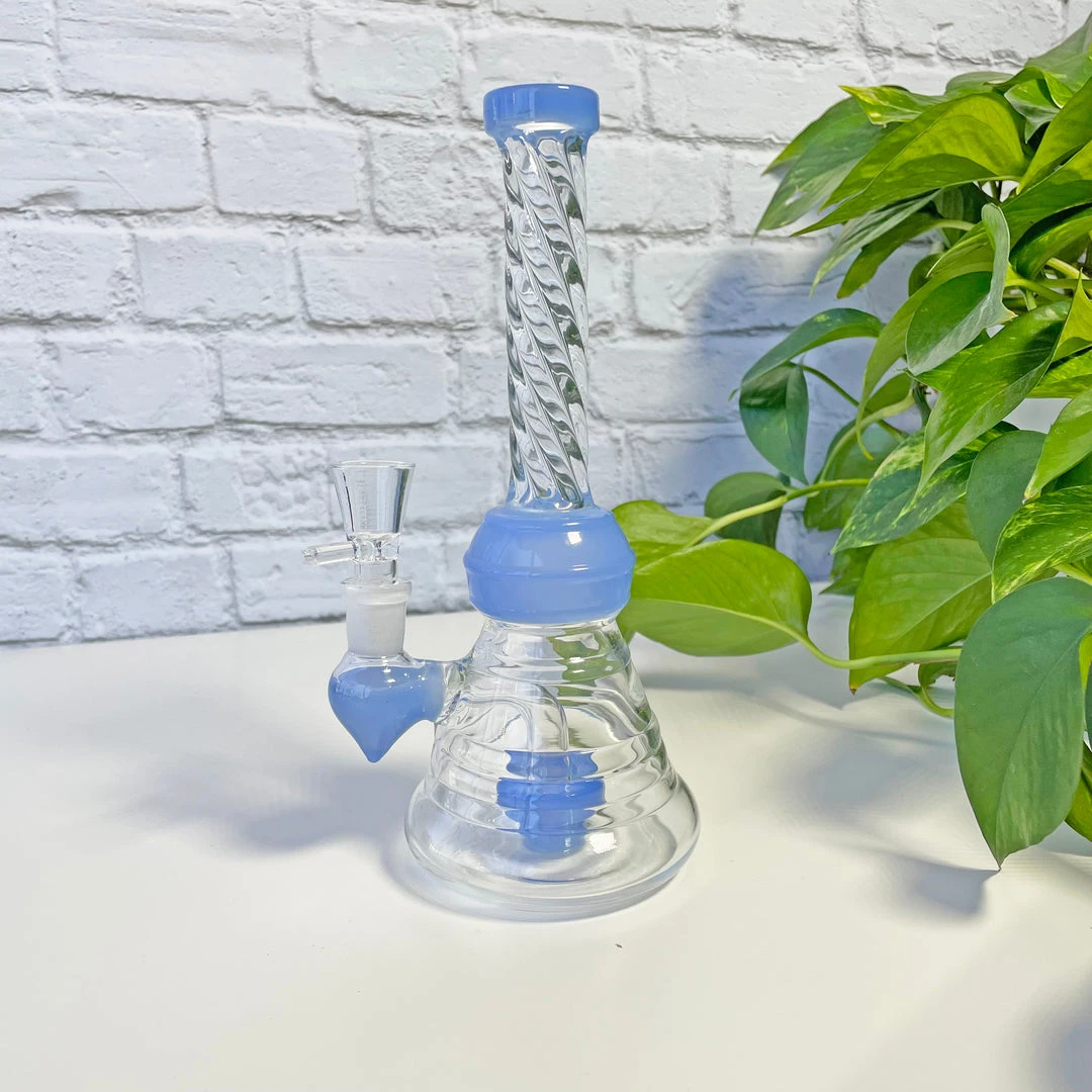 Burning Love Twirl Water Pipe- Jade Blue Bongs Burning Love Twirl Water Pipe- Jade Blue Bongs