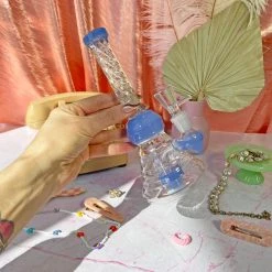 Burning Love Twirl Water Pipe- Jade Blue Bongs 5 Burning Love Twirl Water Pipe- Jade Blue Bongs