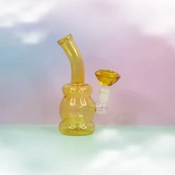 Burning Love Diamond In The Rough Water Pipe- Amber Bongs